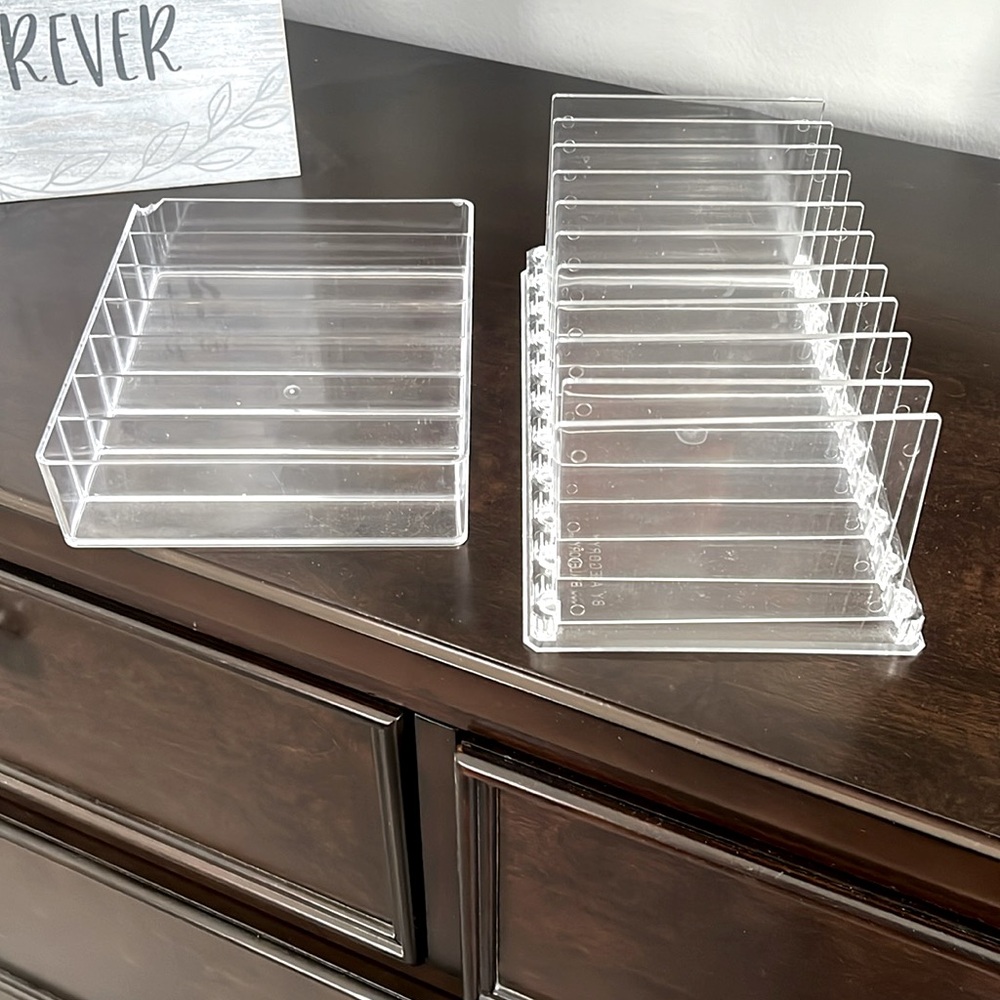 (2) Clear Acrylic Makeup Organizers